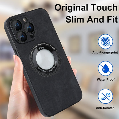 For iPhone 12 Pro Skin Feel Leather MagSafe Magnetic Phone Case(Black) by buy2fix