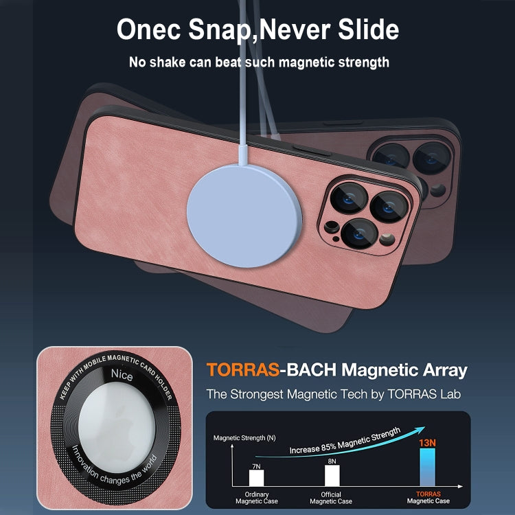 For iPhone 11 Pro Skin Feel Leather MagSafe Magnetic Phone Case(Pink) by buy2fix