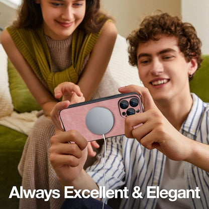 For iPhone 11 Pro Skin Feel Leather MagSafe Magnetic Phone Case(Pink) by buy2fix