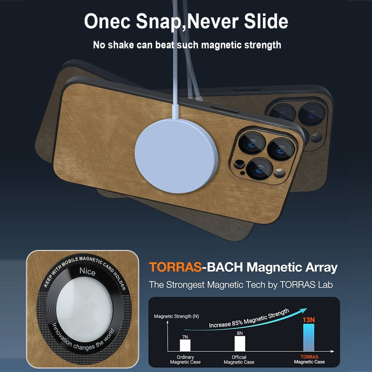 For iPhone 11 Pro Skin Feel Leather MagSafe Magnetic Phone Case(Brown) by buy2fix