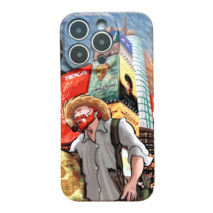 For iPhone 14 Pro Max Precise Hole Oil Painting Pattern PC Phone Case(Edifice) - iPhone 14 Pro Max Cases by buy2fix | Online Shopping UK | buy2fix