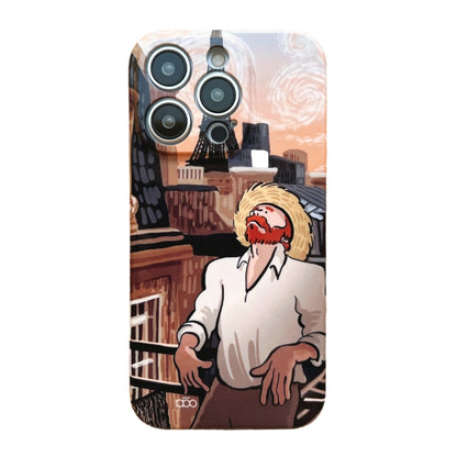 For iPhone 13 Precise Hole Oil Painting Pattern PC Phone Case(Tower) by buy2fix