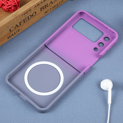 For Samsung Galaxy Z Flip3 5G Liquid TPU Silicone Gradient MagSafe Phone Case(Purple Grey) - Galaxy Phone Cases by buy2fix | Online Shopping UK | buy2fix