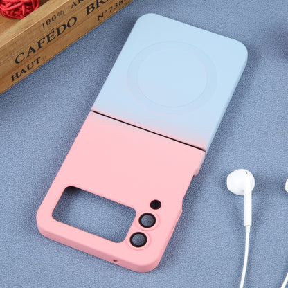 For Samsung Galaxy Z Flip3 5G Liquid TPU Silicone Gradient MagSafe Phone Case(Pink Blue) - Galaxy Phone Cases by buy2fix | Online Shopping UK | buy2fix