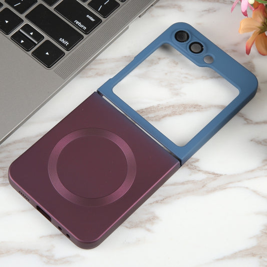 For Samsung Galaxy Z Flip5 Liquid TPU Silicone Gradient MagSafe Phone Case(Blue Purple) by buy2fix