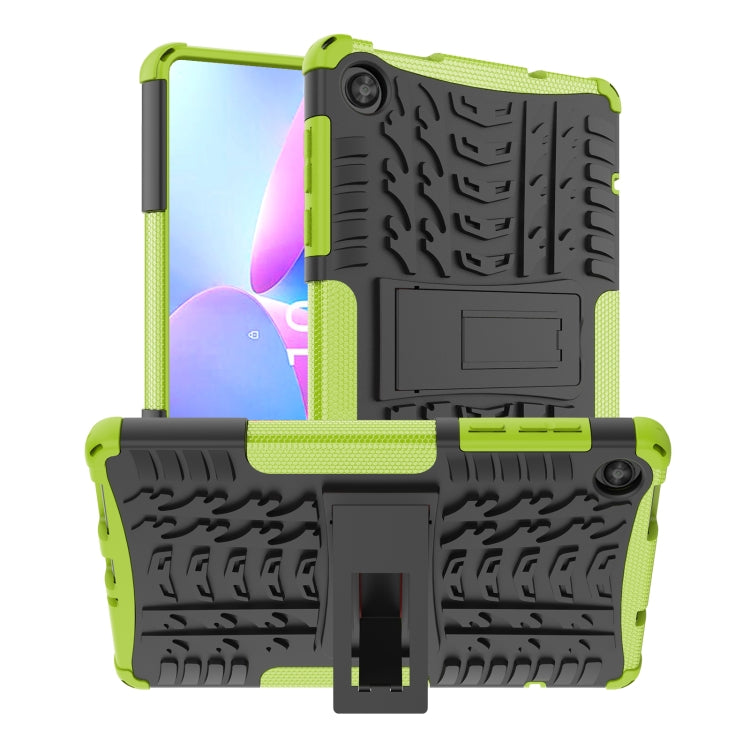 For Lenovo Tab M8 4th Gen Tire Texture TPU + PC Tablet Case with Holder(Green) - For Lenovo by buy2fix | Online Shopping UK | buy2fix