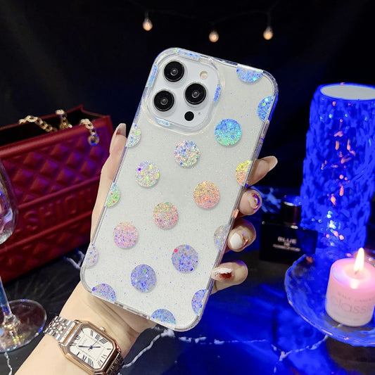 For iPhone 11 Pro Max Little Star Series Glitter Powder TPU Phone Case(Polka Dots) - iPhone 11 Pro Max Cases by buy2fix | Online Shopping UK | buy2fix