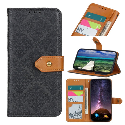 For Xiaomi Poco F5 Pro/Redmi K60/K60 Pro European Floral Embossed Flip Leather Phone Case(Black) - Xiaomi Cases by buy2fix | Online Shopping UK | buy2fix