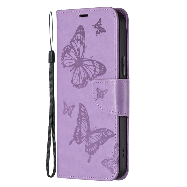 For Xiaomi Civi 3 5G Two Butterflies Embossing Leather Phone Case(Purple) - Xiaomi Cases by buy2fix | Online Shopping UK | buy2fix