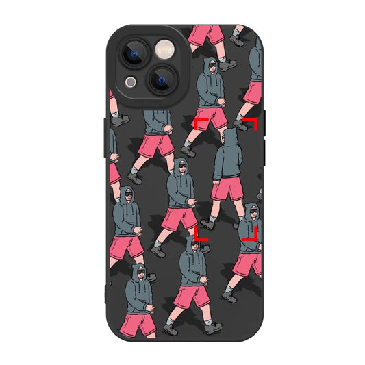 For iPhone 14 Pro Max Liquid Silicone Pedestrians Pattern Phone Case(Black) - iPhone 14 Pro Max Cases by buy2fix | Online Shopping UK | buy2fix