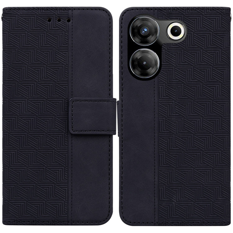For Tecno Camon 20 Pro 5G Geometric Embossed Leather Phone Case(Black) by buy2fix