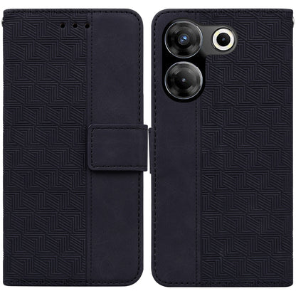 For Tecno Camon 20 Pro 5G Geometric Embossed Leather Phone Case(Black) by buy2fix