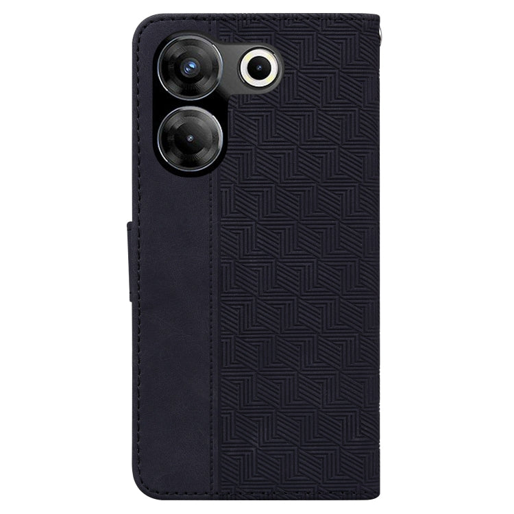 For Tecno Camon 20 Pro 5G Geometric Embossed Leather Phone Case(Black) by buy2fix