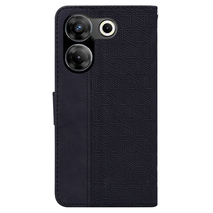 For Tecno Camon 20 Pro 5G Geometric Embossed Leather Phone Case(Black) by buy2fix