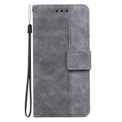 For Tecno Pova 5 Geometric Embossed Leather Phone Case(Grey) by buy2fix