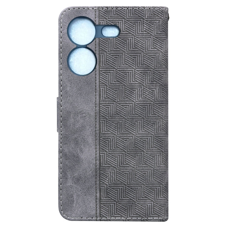 For Tecno Pova 5 Geometric Embossed Leather Phone Case(Grey) by buy2fix