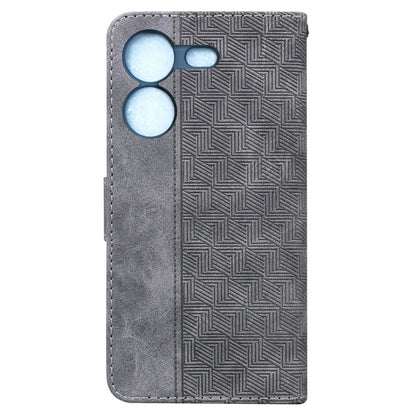For Tecno Pova 5 Geometric Embossed Leather Phone Case(Grey) by buy2fix