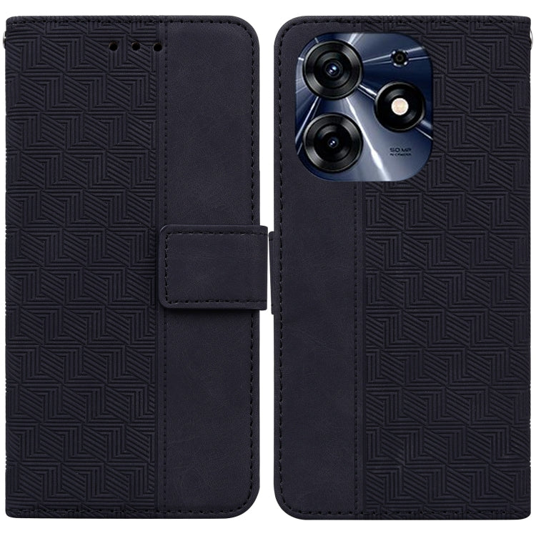 For Tecno Spark 10 Pro Geometric Embossed Leather Phone Case(Black) by buy2fix