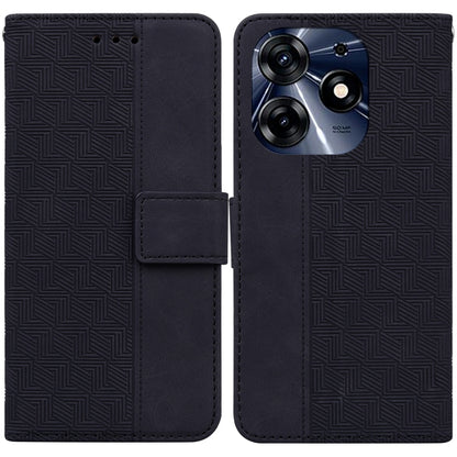 For Tecno Spark 10 Pro Geometric Embossed Leather Phone Case(Black) by buy2fix