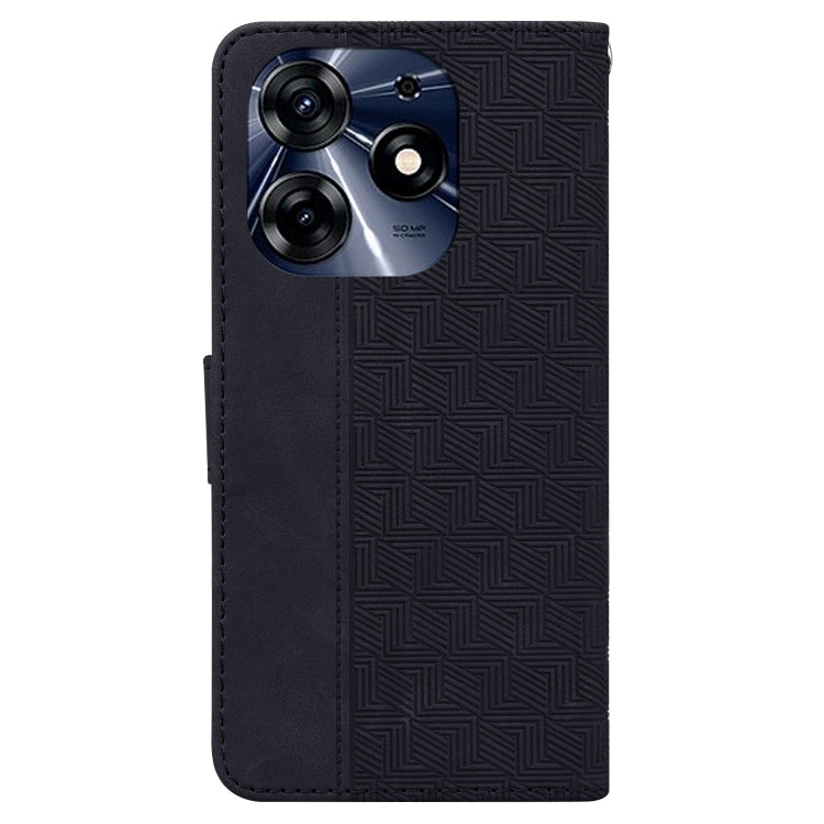 For Tecno Spark 10 Pro Geometric Embossed Leather Phone Case(Black) by buy2fix