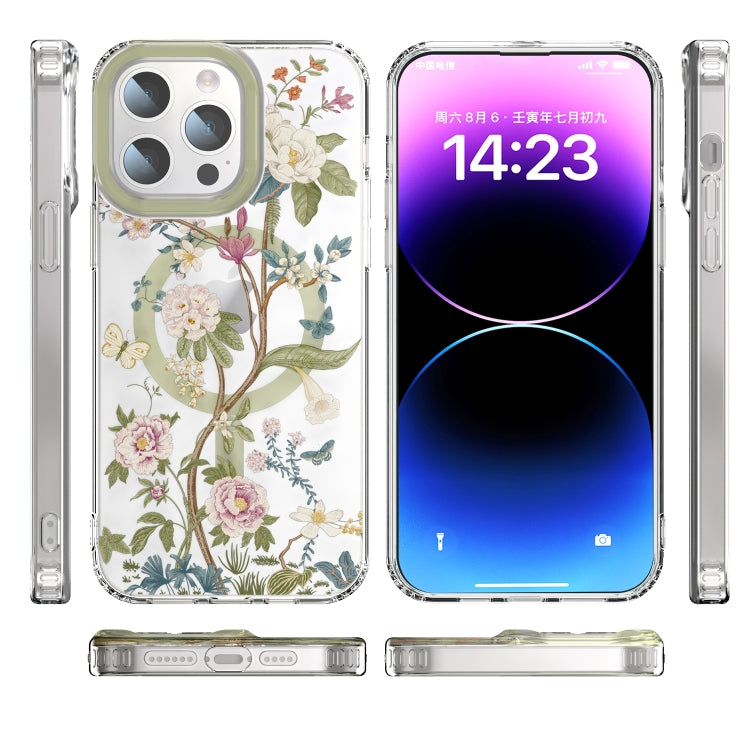 For iPhone 14 Pro Max MagSafe Magnetic TPU Phone Case(Blue Hydrangea Ball) - iPhone 14 Pro Max Cases by buy2fix | Online Shopping UK | buy2fix