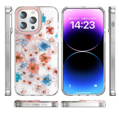 For iPhone 14 MagSafe Magnetic TPU Phone Case(White Blue Flower) - iPhone 14 Cases by buy2fix | Online Shopping UK | buy2fix