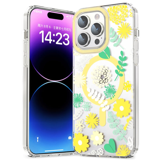 For iPhone 13 Pro Max MagSafe Magnetic TPU Phone Case(Yellow Chrysanthemum) - iPhone 13 Pro Max Cases by buy2fix | Online Shopping UK | buy2fix