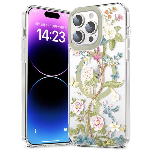 For iPhone 13 Pro MagSafe Magnetic TPU Phone Case(Blue Hydrangea Ball) - iPhone 13 Pro Cases by buy2fix | Online Shopping UK | buy2fix