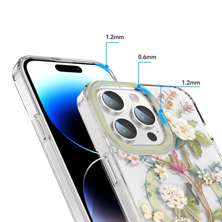 For iPhone 12 MagSafe Magnetic TPU Phone Case(Blue Hydrangea Ball) - iPhone 12 / 12 Pro Cases by buy2fix | Online Shopping UK | buy2fix