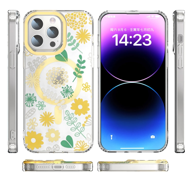 For iPhone 12 Pro MagSafe Magnetic TPU Phone Case(Yellow Chrysanthemum) - iPhone 12 / 12 Pro Cases by buy2fix | Online Shopping UK | buy2fix