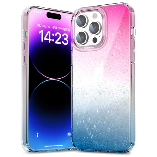 For iPhone 12 / 12 Pro Star Gradient Phone Case(Pink Blue) by buy2fix