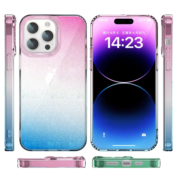 For iPhone 12 / 12 Pro Star Gradient Phone Case(Pink Blue) by buy2fix