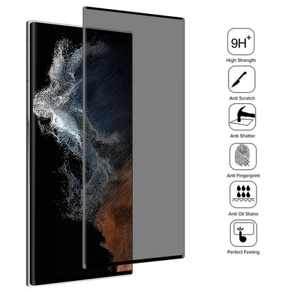 For Samsung Galaxy S22 Ultra 5G 25pcs 3D Curved Edge Privacy Tempered Glass Film, without Fingerprint Unlocking by buy2fix