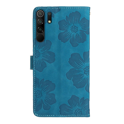 For Xiaomi Redmi 9 Flower Embossing Pattern Leather Phone Case(Blue) - Xiaomi Cases by buy2fix | Online Shopping UK | buy2fix