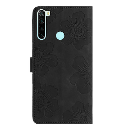 For Xiaomi Redmi Note 8T Flower Embossing Pattern Leather Phone Case(Black) - Xiaomi Cases by buy2fix | Online Shopping UK | buy2fix