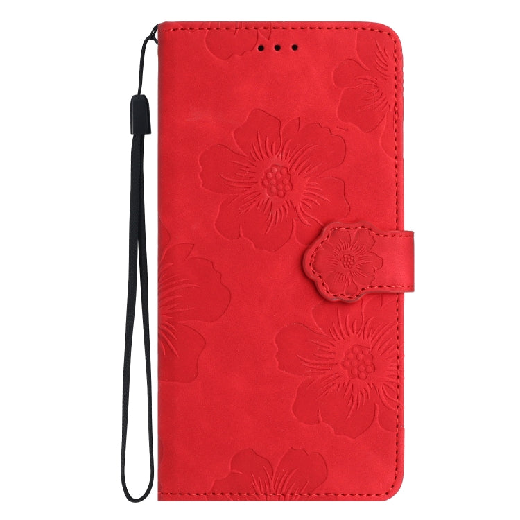 For Xiaomi Redmi Note 11 Pro 5G Global Flower Embossing Pattern Leather Phone Case(Red) - Redmi Note 11 Pro Case by buy2fix | Online Shopping UK | buy2fix