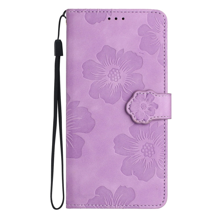 For Xiaomi Redmi Note 12 Pro 5G Flower Embossing Pattern Leather Phone Case(Purple) - Note 12 Pro Cases by buy2fix | Online Shopping UK | buy2fix