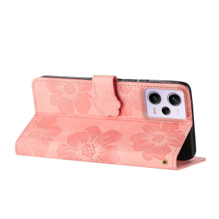 For Xiaomi Redmi Note 12 Pro 5G Flower Embossing Pattern Leather Phone Case(Pink) - Note 12 Pro Cases by buy2fix | Online Shopping UK | buy2fix