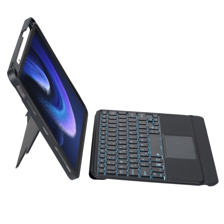 For Xiaomi Pad 6 / Pad 6 Pro T0N7-AS Detachable Pen Slot Touchpad Backlight Bluetooth Keyboard Leather Tablet Case(Black) by buy2fix