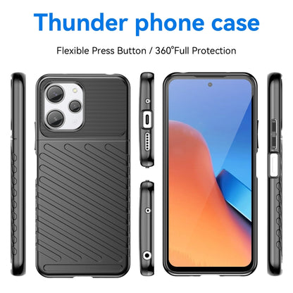 For Xiaomi Redmi 12 Thunderbolt Shockproof TPU Protective Soft Phone Case(Black) - Xiaomi Cases by buy2fix | Online Shopping UK | buy2fix