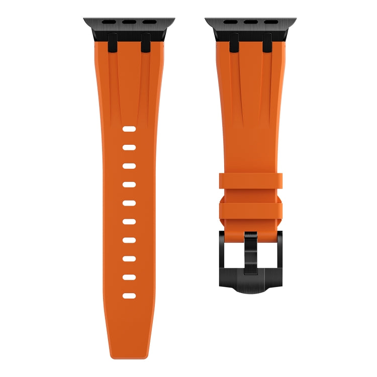 AP Silicone Watch Band For Apple Watch Ultra 49mm(Black Orange) - Watch Bands by buy2fix | Online Shopping UK | buy2fix