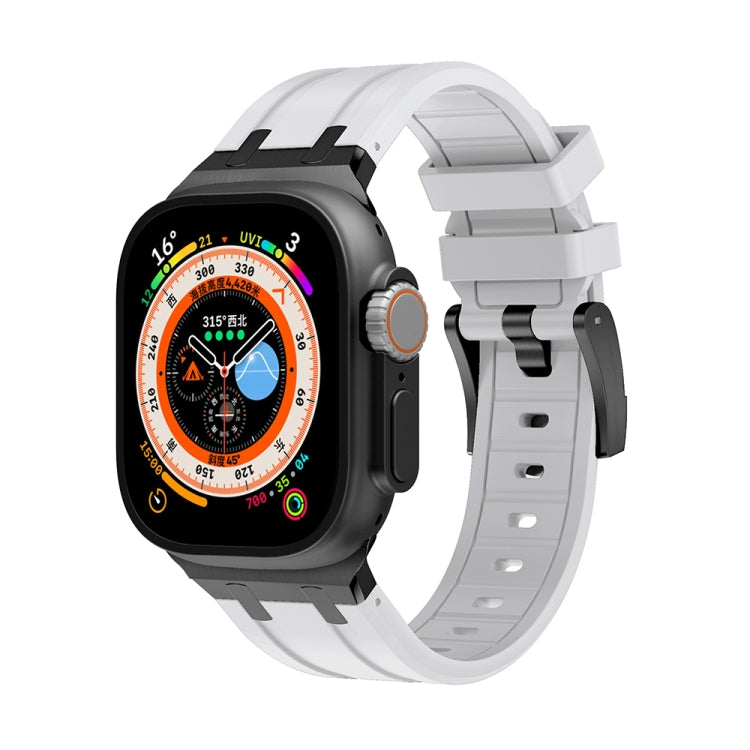 AP Silicone Watch Band For Apple Watch Ultra 49mm(Black White) by buy2fix