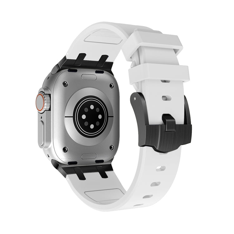 AP Silicone Watch Band For Apple Watch Ultra 49mm(Black White) by buy2fix