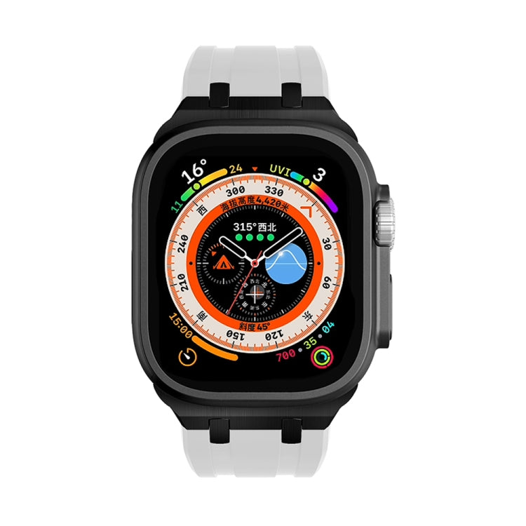 AP Silicone Watch Band For Apple Watch Ultra 49mm(Black White) by buy2fix