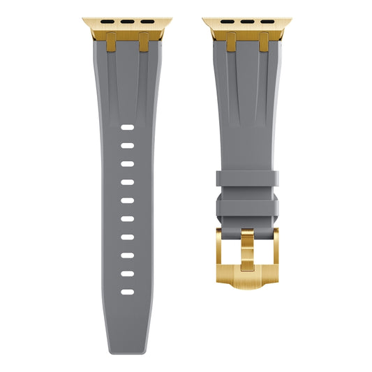 AP Silicone Watch Band For Apple Watch 7 41mm(Gold Grey) by buy2fix