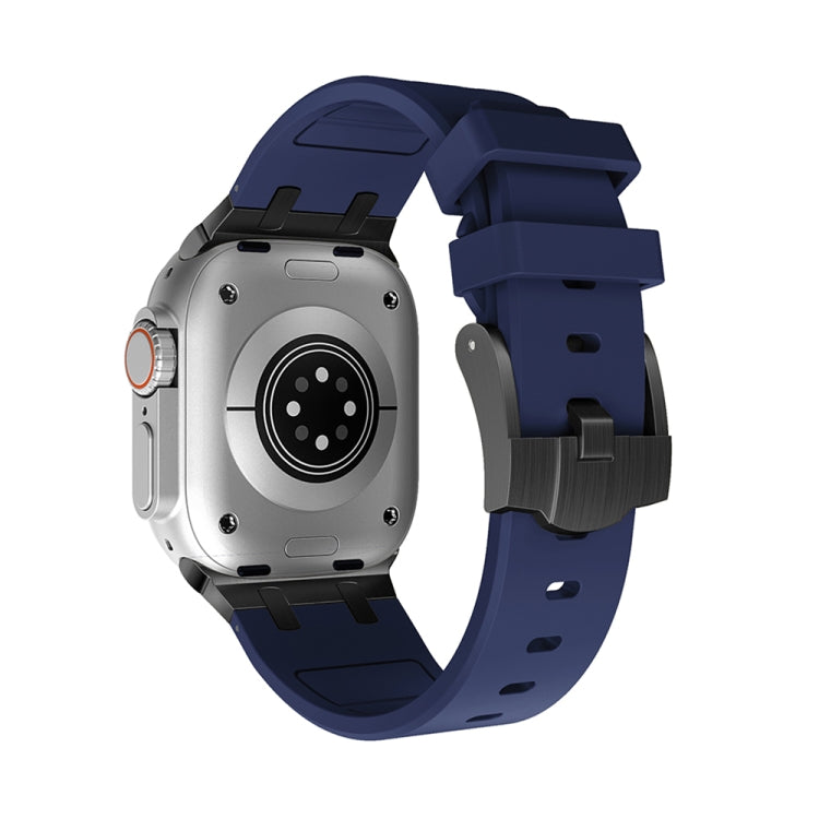 AP Silicone Watch Band For Apple Watch 7 45mm(Black Blue) by buy2fix