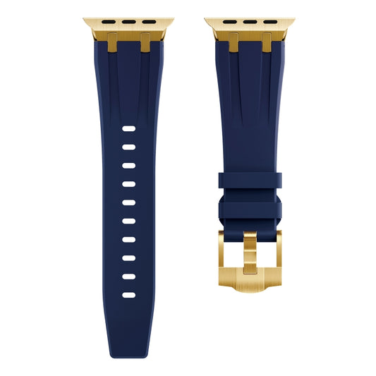AP Silicone Watch Band For Apple Watch 7 45mm(Gold Blue) by buy2fix
