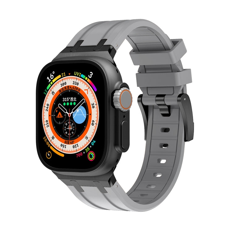 AP Silicone Watch Band For Apple Watch SE 40mm(Black Grey) by buy2fix