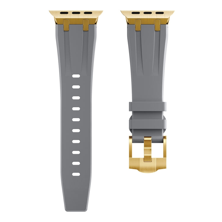 AP Silicone Watch Band For Apple Watch SE 44mm(Gold Grey) - Watch Bands by buy2fix | Online Shopping UK | buy2fix
