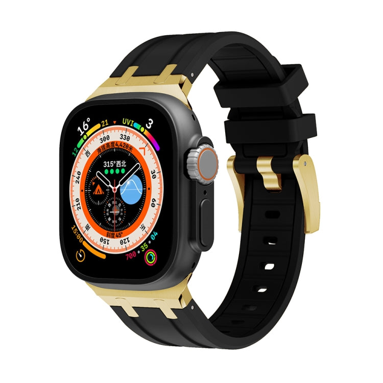 AP Silicone Watch Band For Apple Watch 6 40mm(Gold Black) by buy2fix